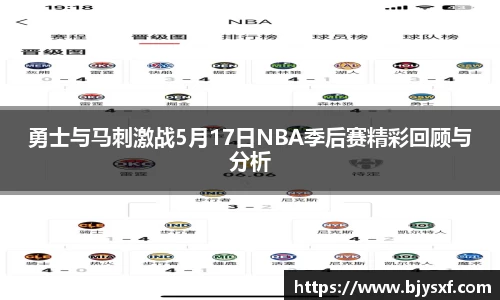 勇士与马刺激战5月17日NBA季后赛精彩回顾与分析